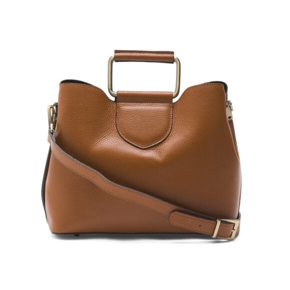 ISADORA Cuoio Made In Italy Leather Satchel With Square Handles